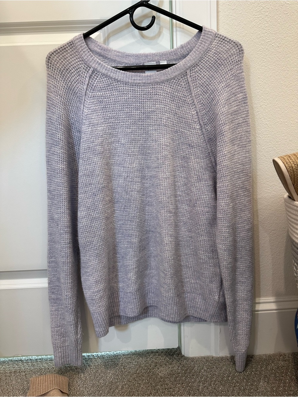 Soft Lavender Waffle Knit Women’s Sweater